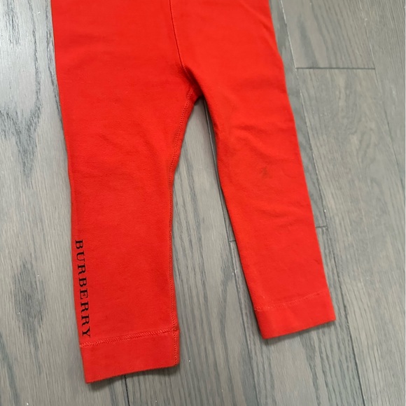 Burberry Kids 18M Girls Red Penny Logo Leggings Cozy Comfortable Cotton Skinny - Picture 2 of 6